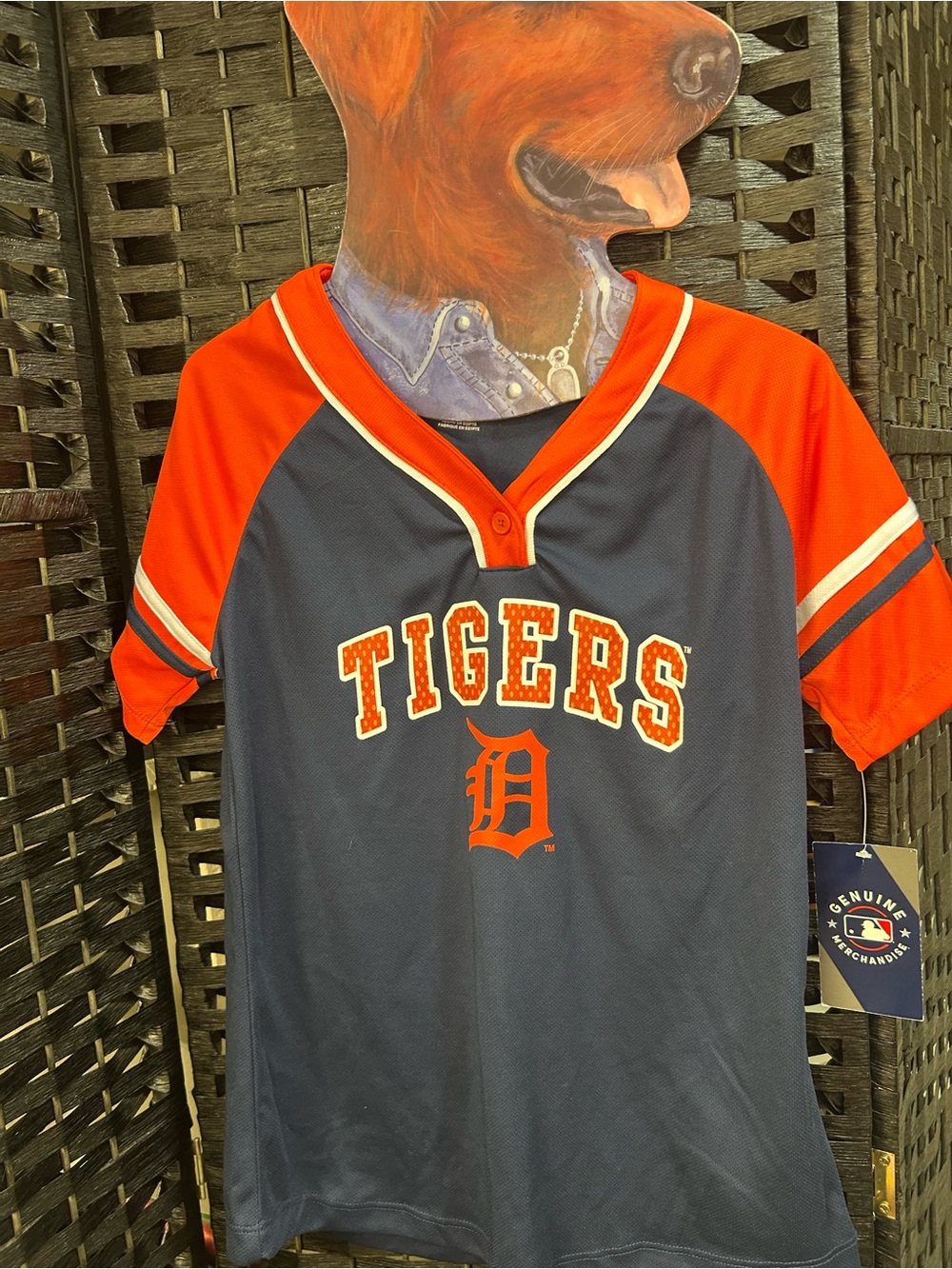 Genuine Merchandise Navy and Orange 'TIGERS' Youth Baseball Top